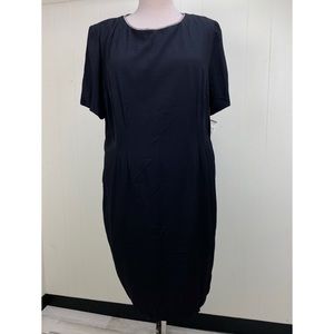 NWT John Philips Black Shift Dress Rhinestones 24W